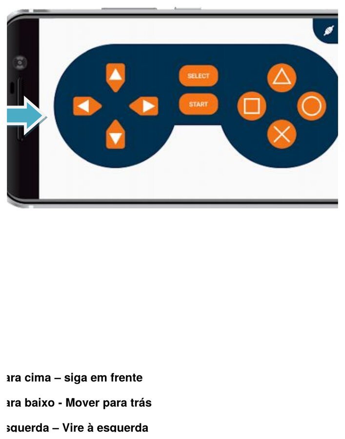 Módulo Game Pad do aplicativo Dabble controlando o ODIR